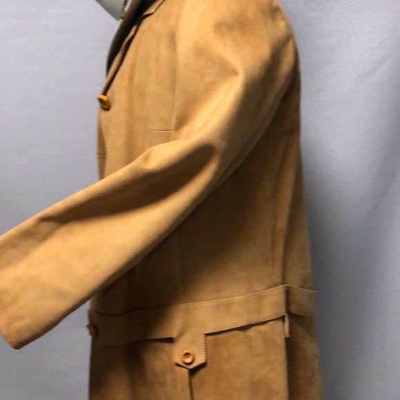 Vintage Leather Trench Coat By LedaSpain SzS-MP - Picture 5 of 12